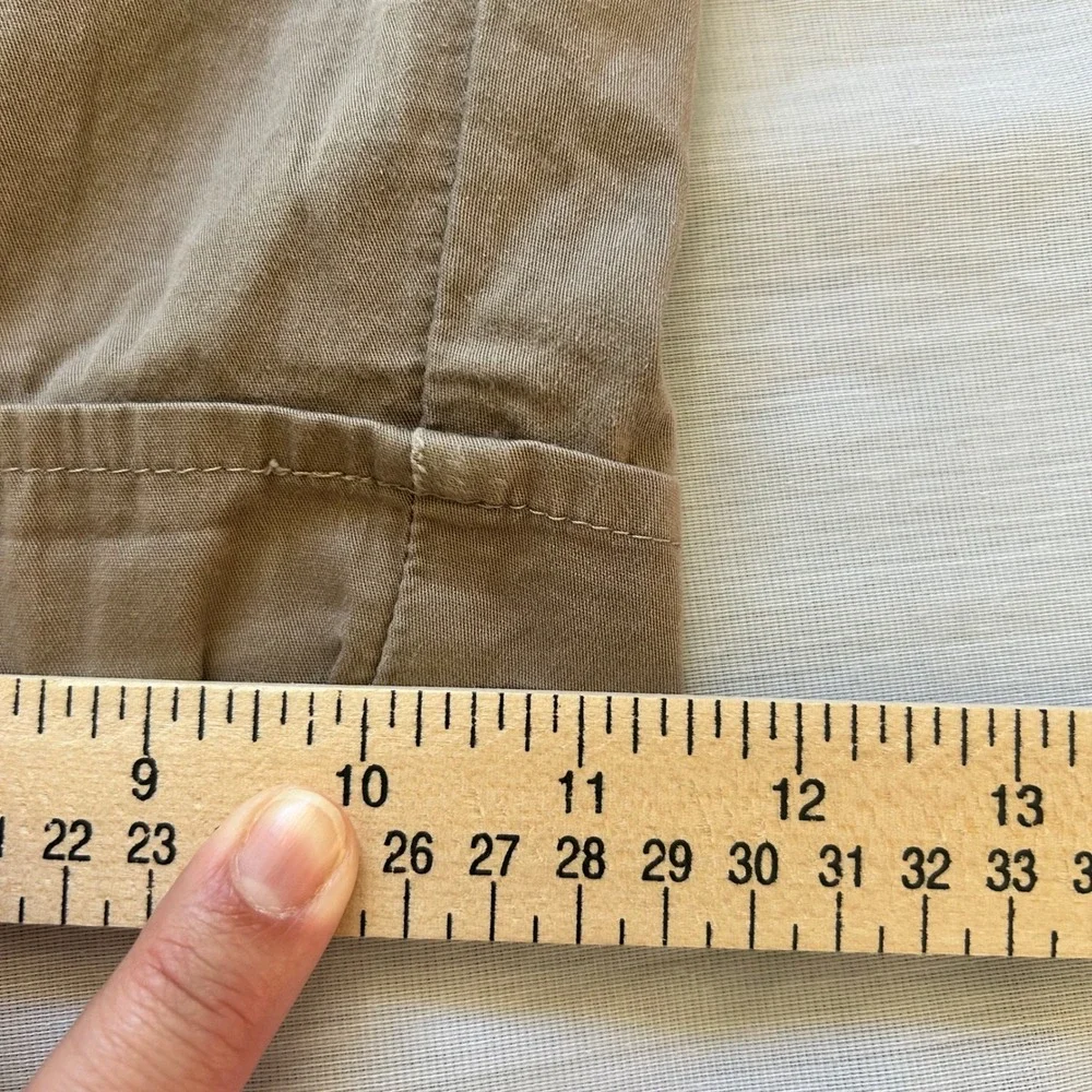 Lee Cargo Shorts Women 14 Medium Tan One True Fit Low Rise Utility Cuffed Khaki